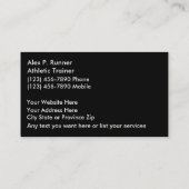 Athletische Trainer-Visitenkarten Visitenkarte (Rückseite)
