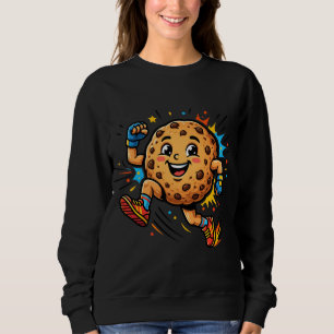 Athletischer Schokoladen-Chip-Kookie-Lauftrickfilm Sweatshirt