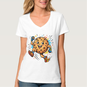 Athletischer Schokoladen-Chip-Kookie-Lauftrickfilm T-Shirt