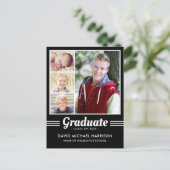 Athletischer Schwarz/Weiß-Multi-Foto-Abschluss Postkarte (Stehend Vorderseite)