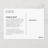 Athletischer Schwarz/Weiß-Multi-Foto-Abschluss Postkarte (Rückseite)