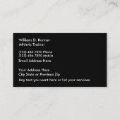 Athletischer Trainer-berufliche Geschäfts-Karten Visitenkarte (Rückseite)