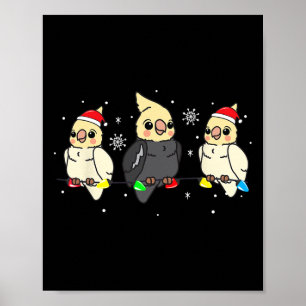 Atiel Bird Christmas Lights Funny Pet Xmas Geschen Poster