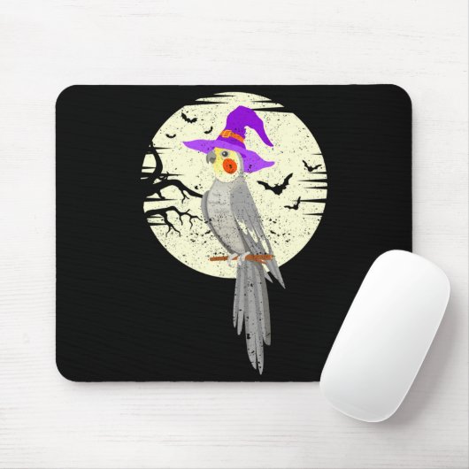 Atiel Bird Witch Hat Funny Halloween Animal Lover  Mousepad (Mit Mouse)