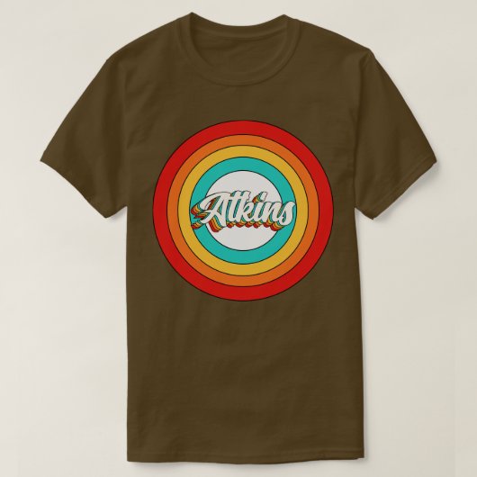 Atkins Name Shirt Vintag Atkins Circle (Design vorne)