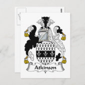 Atkinson Familienwappen Postkarte (Vorne/Hinten)