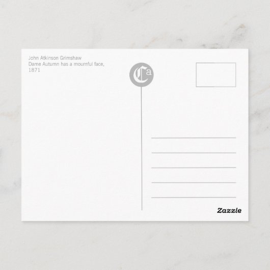 Atkinson Grimshaw Autumn CC0595 Fairy Postcard Postkarte (Rückseite)