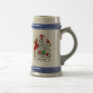 Atkinson-Wappen Stein - Familienwappen Bierglas