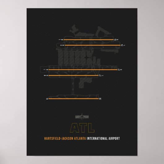 ATL - Atlanta Airport Diagramm Poster (Vorne)