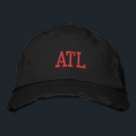 ATL "Atlanta" Monogramm Rot und Schwarz Vintager S Bestickte Baseballkappe<br><div class="desc">ATL "Atlanta" Mit Monogramm besticktes Rot auf Schwarz Vintagen Stil bedrückte Baumwollhut. Ein wunderbares Geschenk für jeden, der Atlanta GA Liebe! Wenn Sie Ihr persönliches Monogramm bevorzugen, dann wählen Sie einfach den Knopf "Diese Vorlage personalisieren", um Ihre Namensinitialen einzugeben. Die Stickerei kann an andere Farbeinstellungen angepasst werden, indem Sie die...</div>