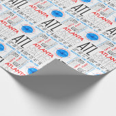 ATL, Atlanta, reist die Welt nach Muster Geschenkpapier (Ecke)