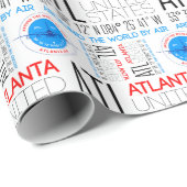 ATL, Atlanta, reist die Welt nach Muster Geschenkpapier (Rolleneckpunkt)