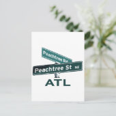 ATL Peachtree Signs Postkarte (Stehend Vorderseite)