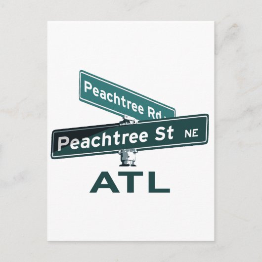 ATL Peachtree Signs Postkarte (Vorderseite)