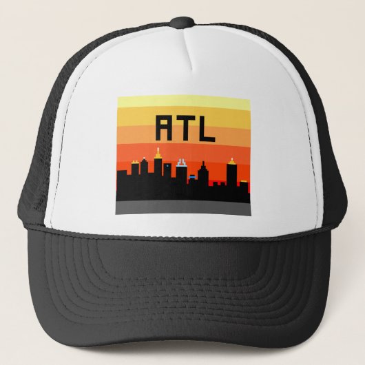 Atlanta8-bitSkyline ATL Truckerkappe (Vorderseite)