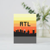 Atlanta 8-Bit Skyline ATL Postkarte (Stehend Vorderseite)