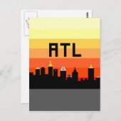 Atlanta 8-Bit Skyline ATL Postkarte (Vorne/Hinten)