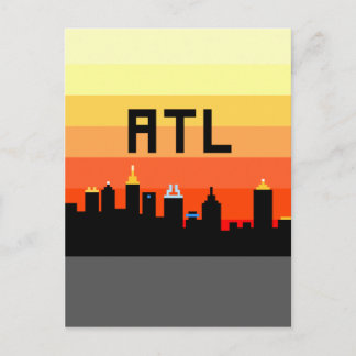 Atlanta 8-Bit Skyline ATL Postkarte