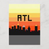 Atlanta 8-Bit Skyline ATL Postkarte (Vorderseite)