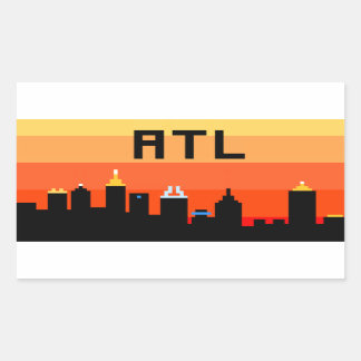 Atlanta 8-Bit Skyline ATL Rechteckiger Aufkleber