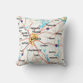 Atlanta Area Map, Atlanta Kissen