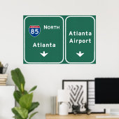 Atlanta ATL Airport I-85 N Interstate Georgia - Poster (Heimbüro)