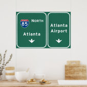 Atlanta ATL Airport I-85 N Interstate Georgia - Poster (Küche)