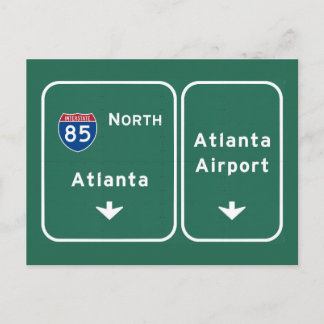 Atlanta ATL Airport I-85 N Interstate Georgia - Postkarte