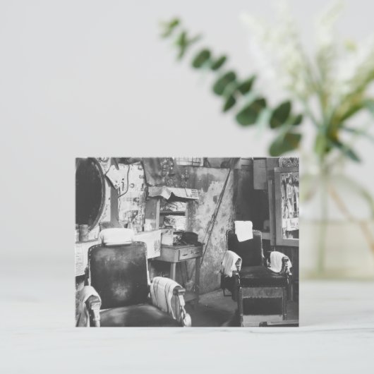 Atlanta Barber Shop, 30er Jahre Postkarte (Stehend Vorderseite)