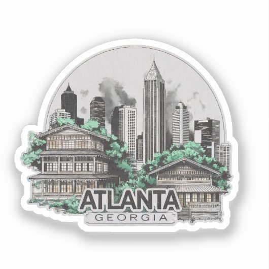 Atlanta City Georgia USA Aufkleber (Vorderseite)