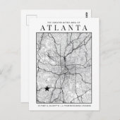 Atlanta City Map + Location Marker Postkarte (Vorne/Hinten)