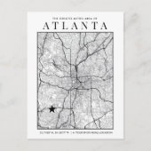 Atlanta City Map + Location Marker Postkarte (Vorderseite)
