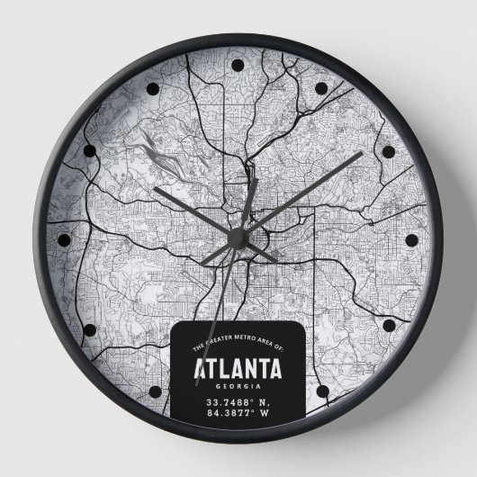 Atlanta City Map Uhr (Vorderseite)