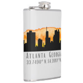 Atlanta City Skyline Map Koordinaten Flachmann (Rechts)