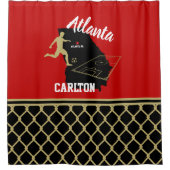 Atlanta Dark Red and Black Soccer Duschvorhang (Vorderseite)