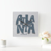 Atlanta Denim Letter Wanduhr (Zuhause)