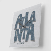 Atlanta Denim Letter Wanduhr (Winkel)