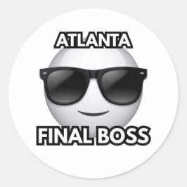Atlanta Endgegner Cooles Emoji-Sticker Runder Aufkleber