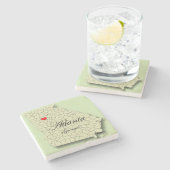 Atlanta, Fulton, Georgien, Marmorkarten-Untersetze Steinuntersetzer (Seitenansicht)