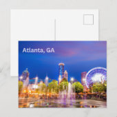 Atlanta, GA City Park Night View Postkarte (Vorne/Hinten)