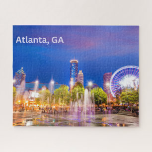 Atlanta, GA City Park Night View Puzzle
