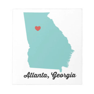 Atlanta, GA - grafisches Herz Atlanta Georgia Desi Notizblock