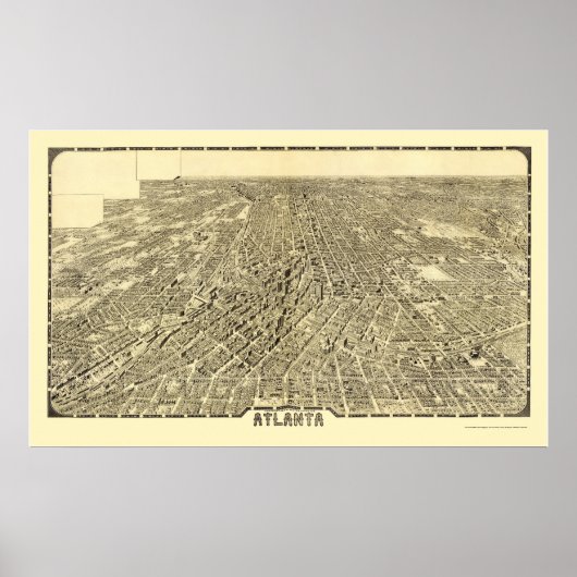 Atlanta, GA Panorama Karte - 1919 Poster (Vorne)