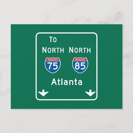 Atlanta, GA Road Sign Postkarte (Vorderseite)