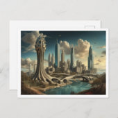 Atlanta GA, surreal City Design Postkarte (Vorne/Hinten)