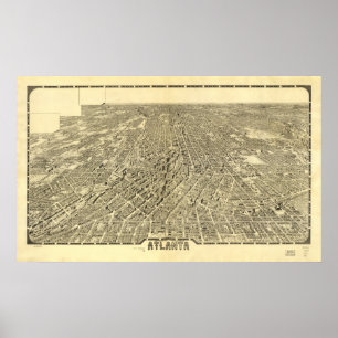 Atlanta Georgia 1919 Panoramakarte Poster