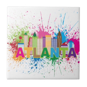 Atlanta Georgia abstrakte Skyline-Illustration Fliese