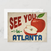 Atlanta Georgia Apple - Vintage Travel Postkarte (Vorne/Hinten)