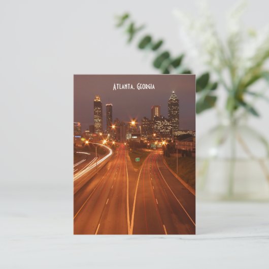 Atlanta Georgia bei der Abendkarte Postkarte (Stehend Vorderseite)