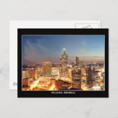 Atlanta, Georgia bei Nacht - Schöne Skyline Postkarte (Vorne/Hinten)